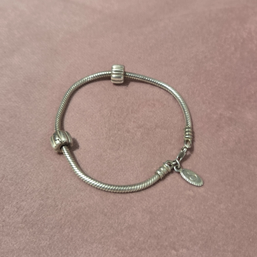 Pandora Elegant Silver Bracelet With Two Charms